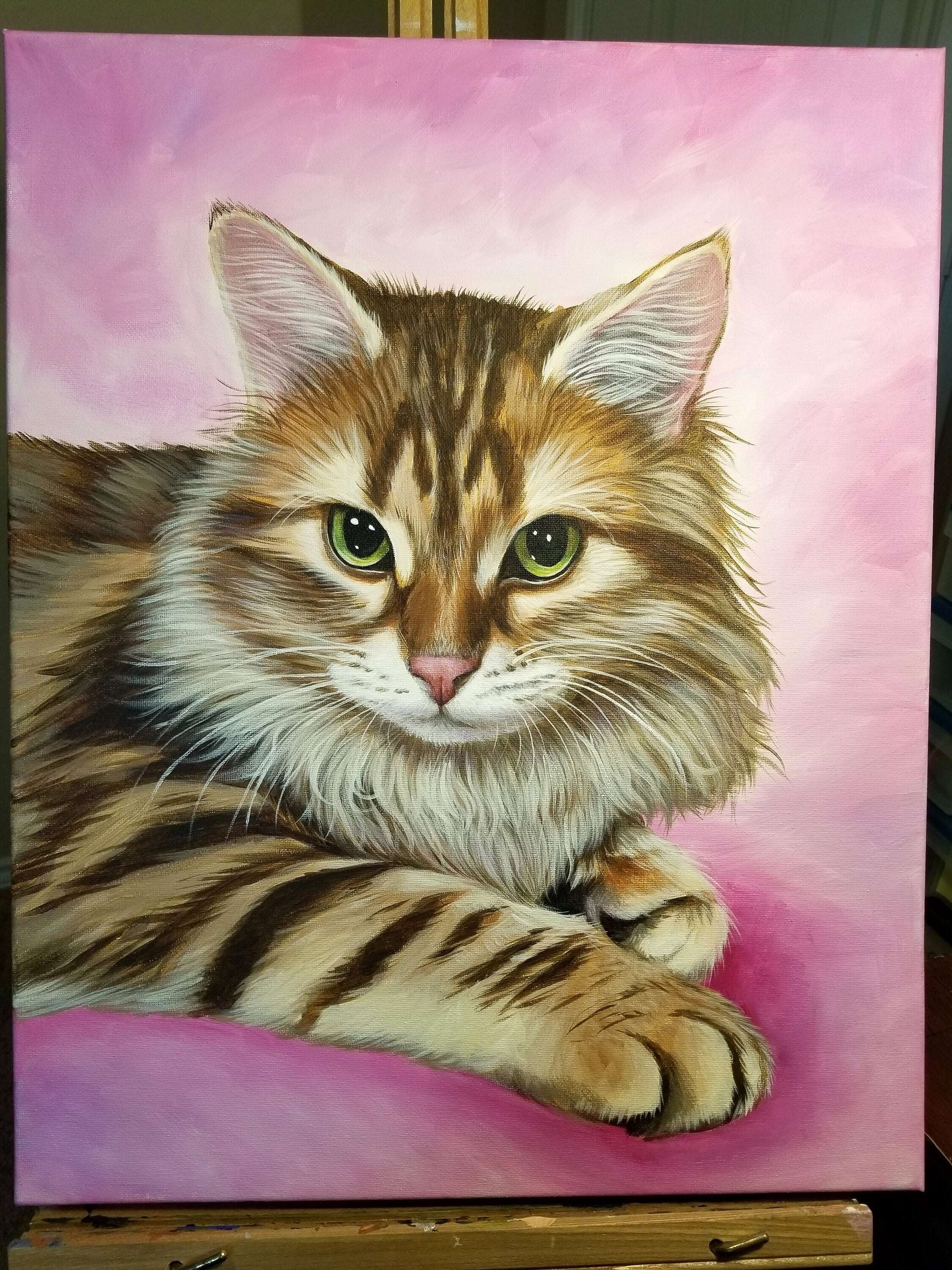 Custom good Pet Portraits- Acrylic on Canvas